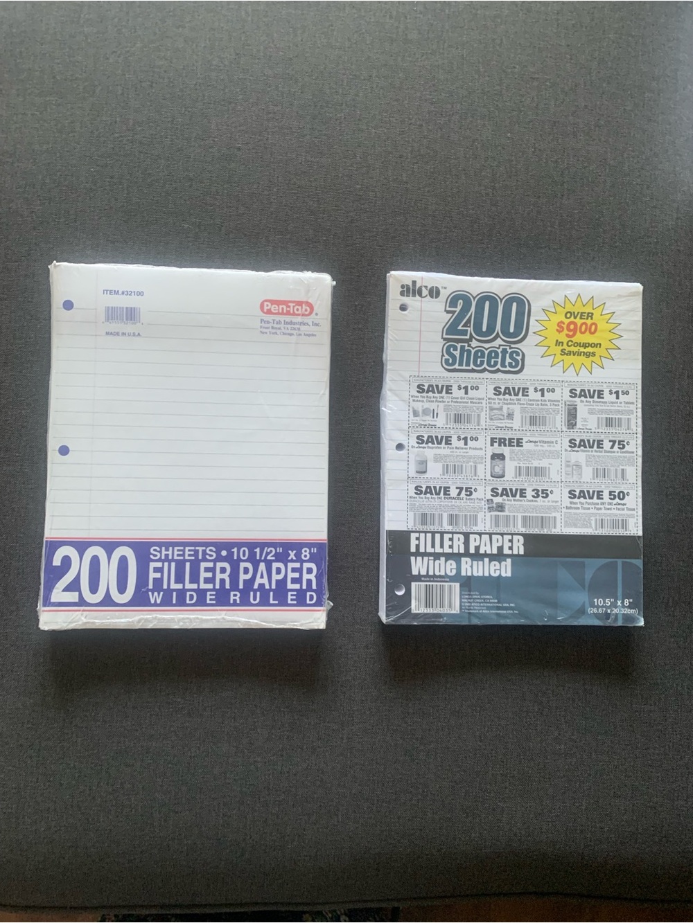Alco & Pen-TabFiller Paper Wide Ruled 200 Sheets 10.5” X 8” (2 Packets) NWT